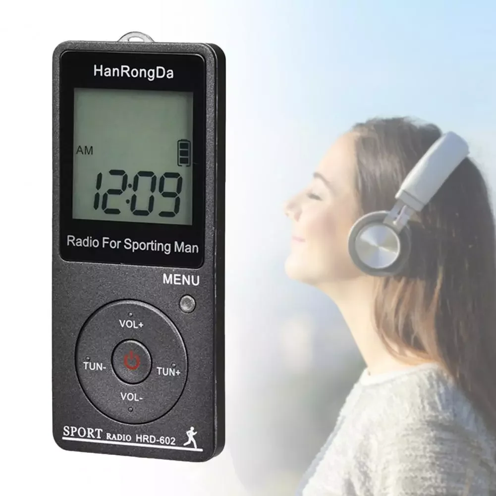 Digital Radio Rechargeable Easy to Operate Pocket Radio LCD Display Mini FM/AM Radio Portable Pocket Radio for Hiking enlarge