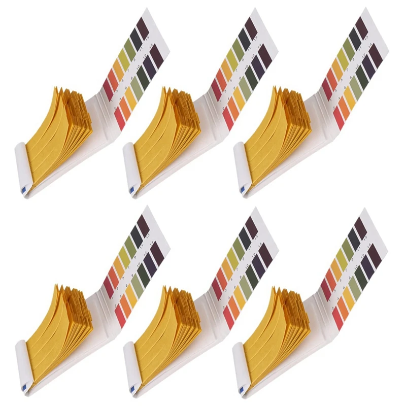 

GTBL 6Packs Of 480Pcs PH Test Strips PH Range 1-14 Litmus Paper For Saliva,Water,Soil Testing,Pet Cosmetics,Food PH Testing