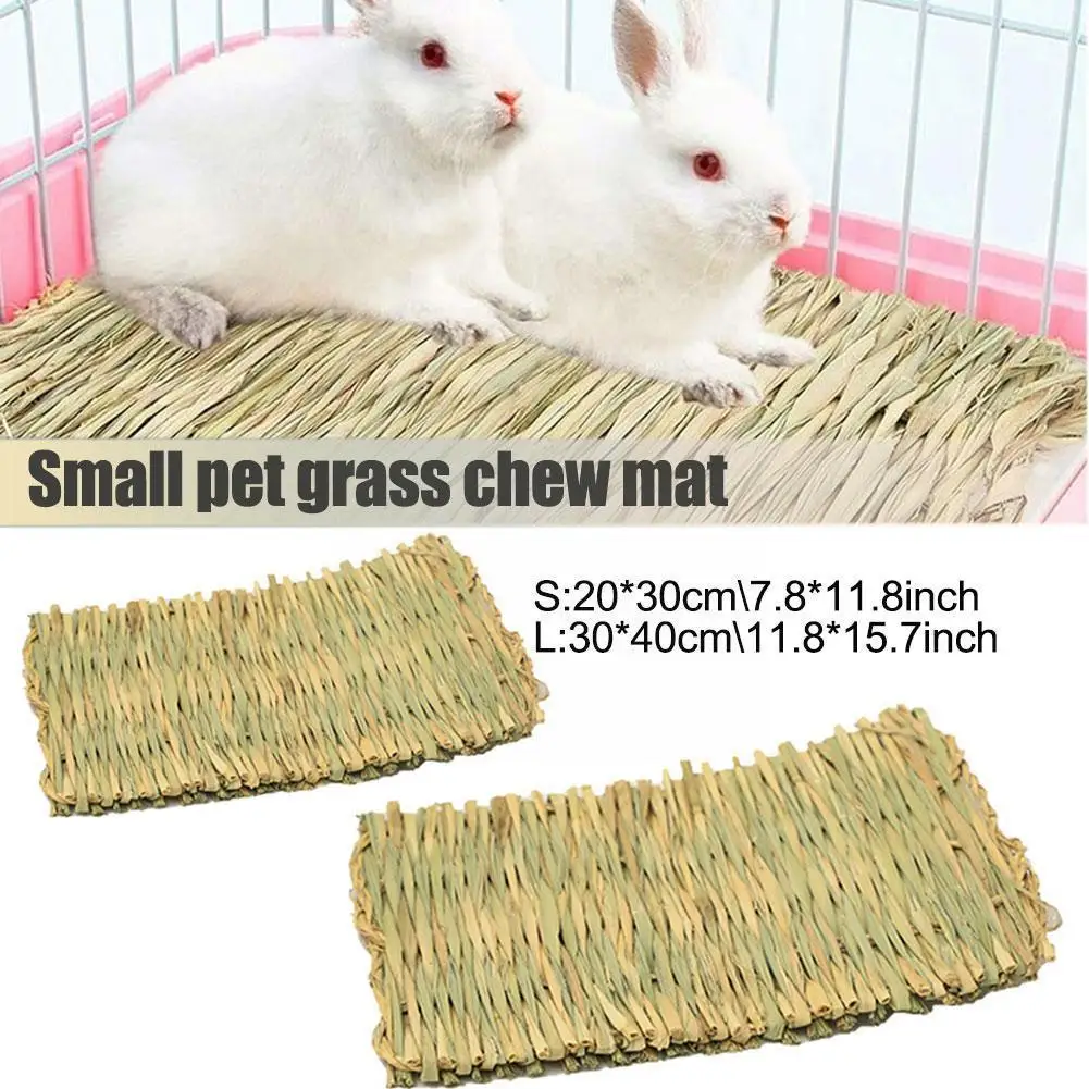 

Straw Woven Pet Chew Mat Pad Pet House Cage Accessories For Hamster Rabbit Chinchilla Guinea Pig Small Animal Grass House S2Y3