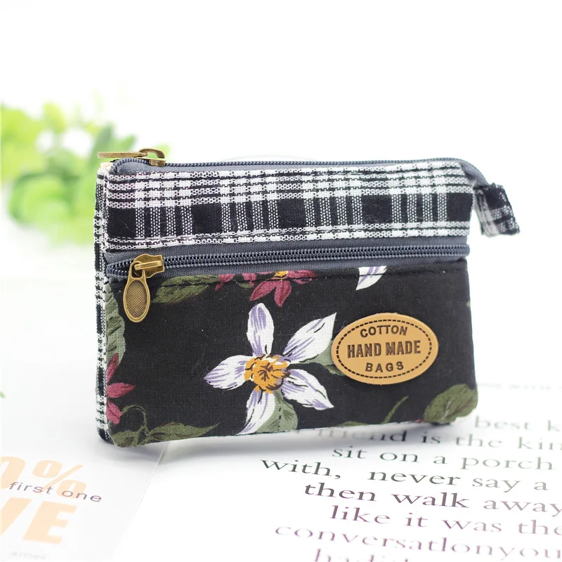 Cotton Fabric Coin Purse Women Card Wallet Small Change Bag Retro Canvas Female Hand Purses Pouch Carteras Para Mujer Wallet