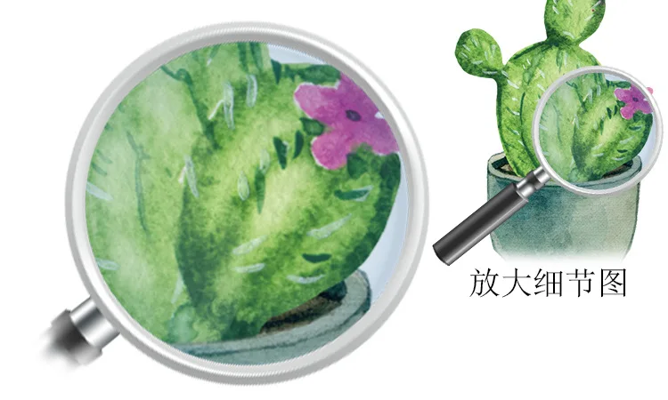 Зеленые комнатные растения кактус 3D наклейки на стену DIY художественная