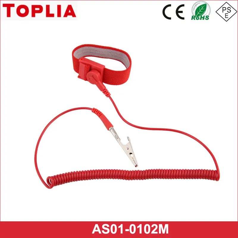 

Проводной Антистатический браслет TOPLIA, регулируемый Антистатический браслет длиной 2 м, антистатический браслет с защитой от статического ...