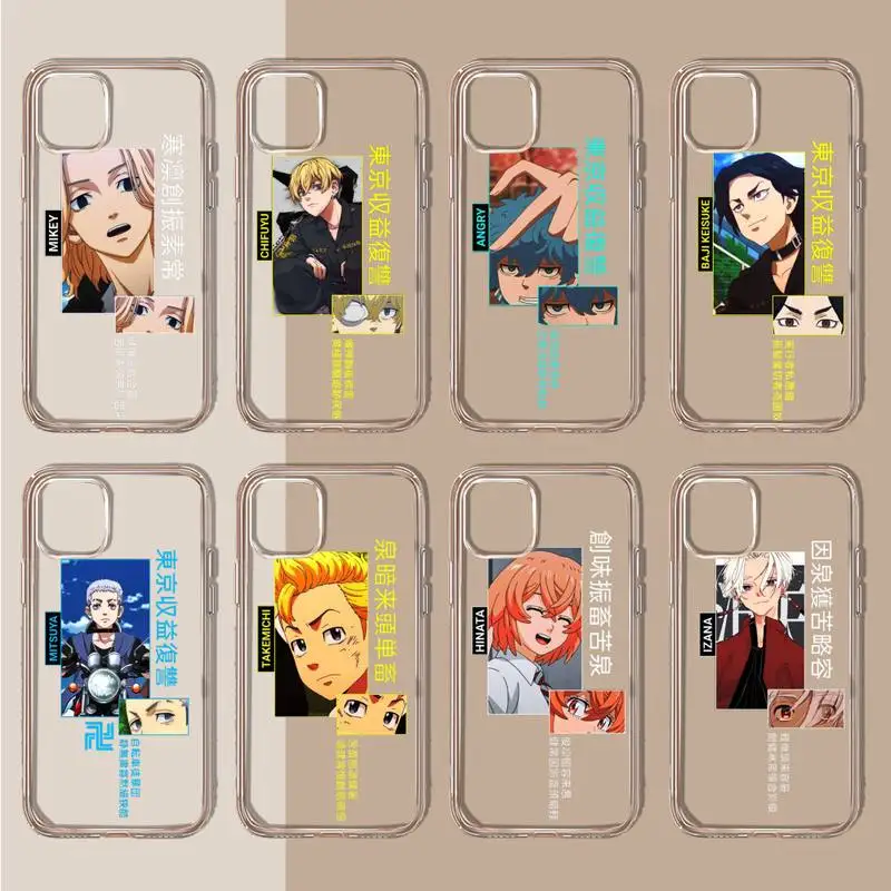 

anime Tokyo Revengers Phone Case Transparent soft For iphone 11 13 12 14 x xs xr pro max mini plus