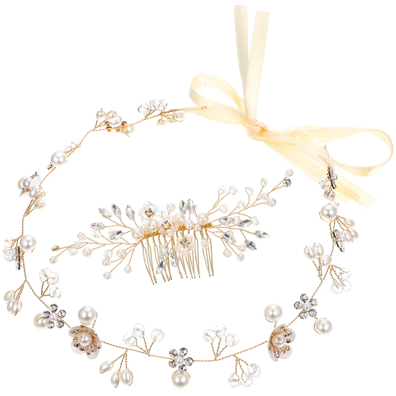 

1 Set Bride Bridesmaid Headband Hair Comb Wedding Party Hairband Delicate Hair Decor Accessory