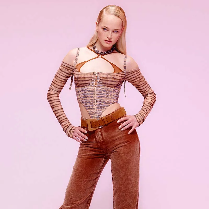 Y2k женская футболка с длинным рукавом рисунком |