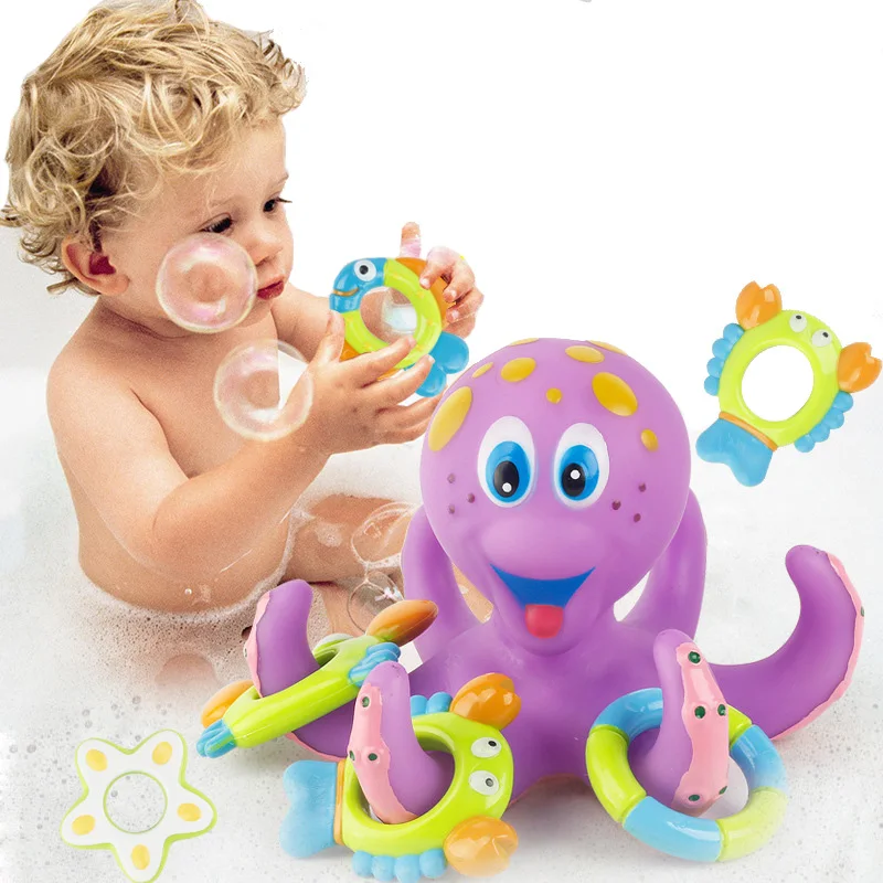 

Baby Bath Toys Floating Octopus Play Water Toys Funny Interactive Bath Game Bathtub Bathing Pool Education Toy for Kids Gift