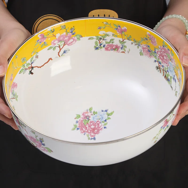 Эмалированная миска для супа кухонная посуда большой емкости винтажная лапши с