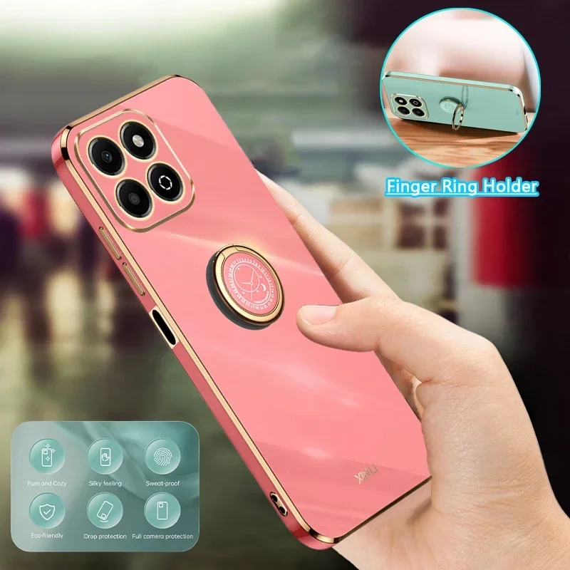 Для Honor X6b Чехол Мягкий силиконовый чехол для X 6 b HonorX6b 56 &quotкольцевой держатель