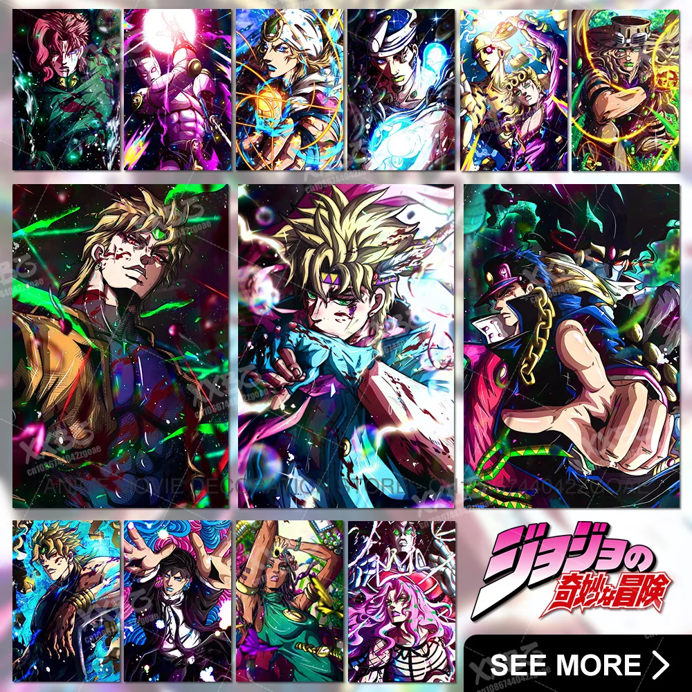 Картины для домашнего декора аниме невероятные приключения Джоджо постеры на