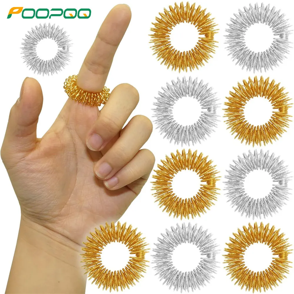 

1/2/5/10Pcs Finger Massage Rings Relaxing Toy for Acupressure Therapy Releasing Stress Medicine Massager for Hands Silent Relax