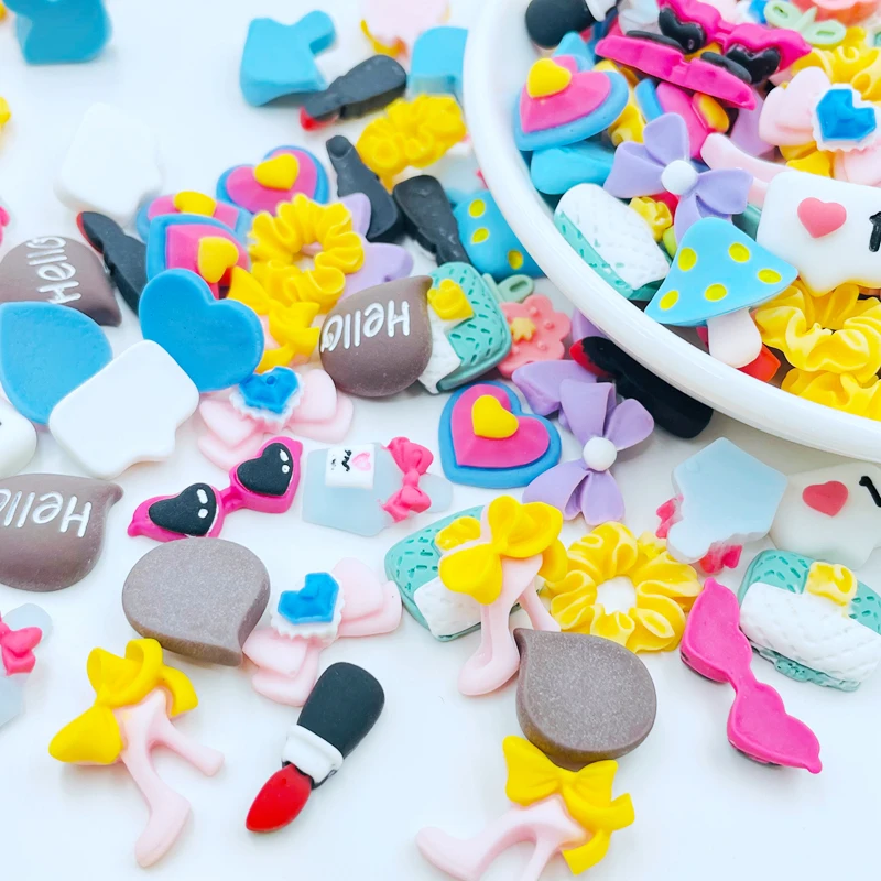 20 шт. новая милая полимерная мини-помада сумка обувь плоская задняя сторона Kabochin