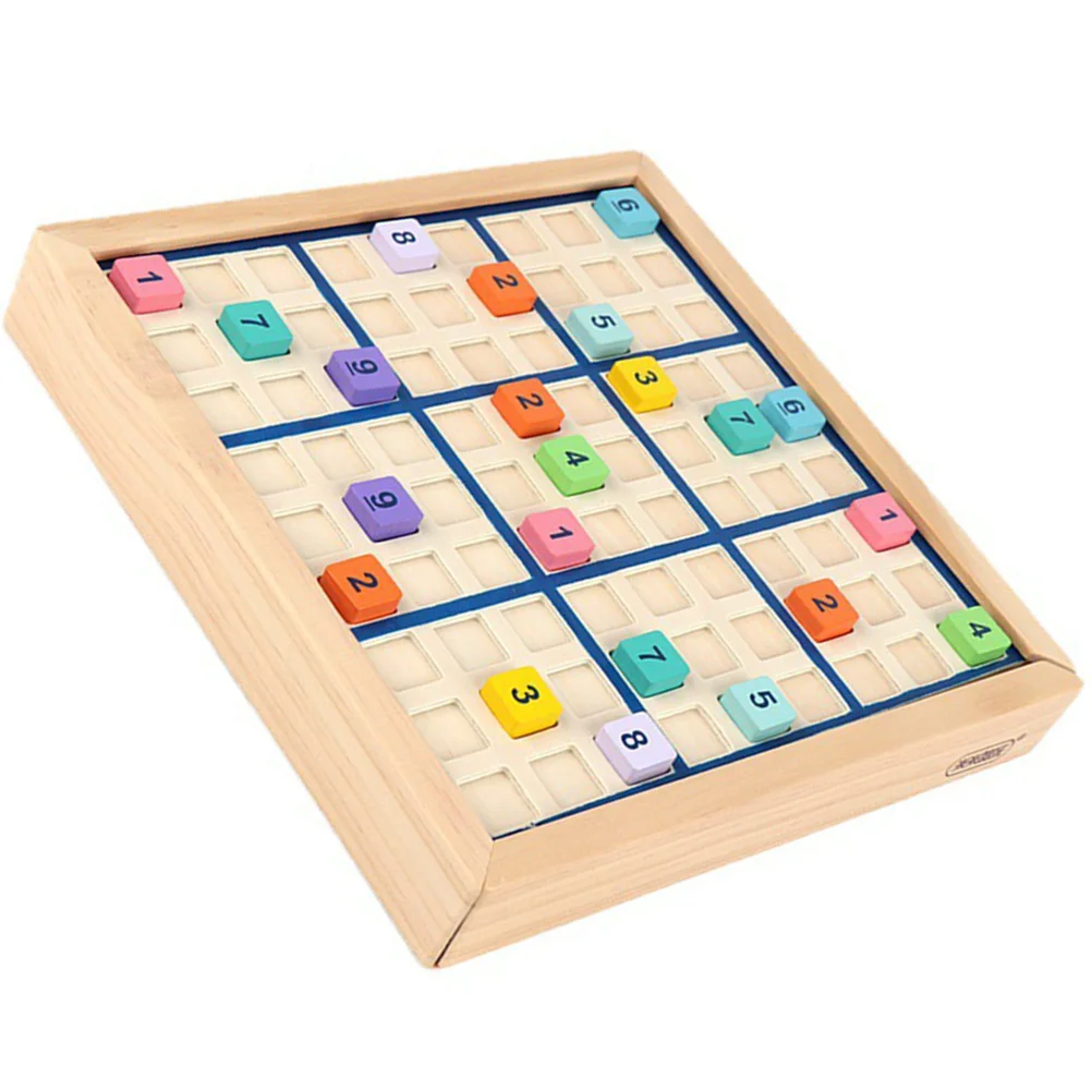 

Game Chess Kids Sudoku Plaything Wood Toy Wooden Playset Checkerboard Nine Grids Early Education Child