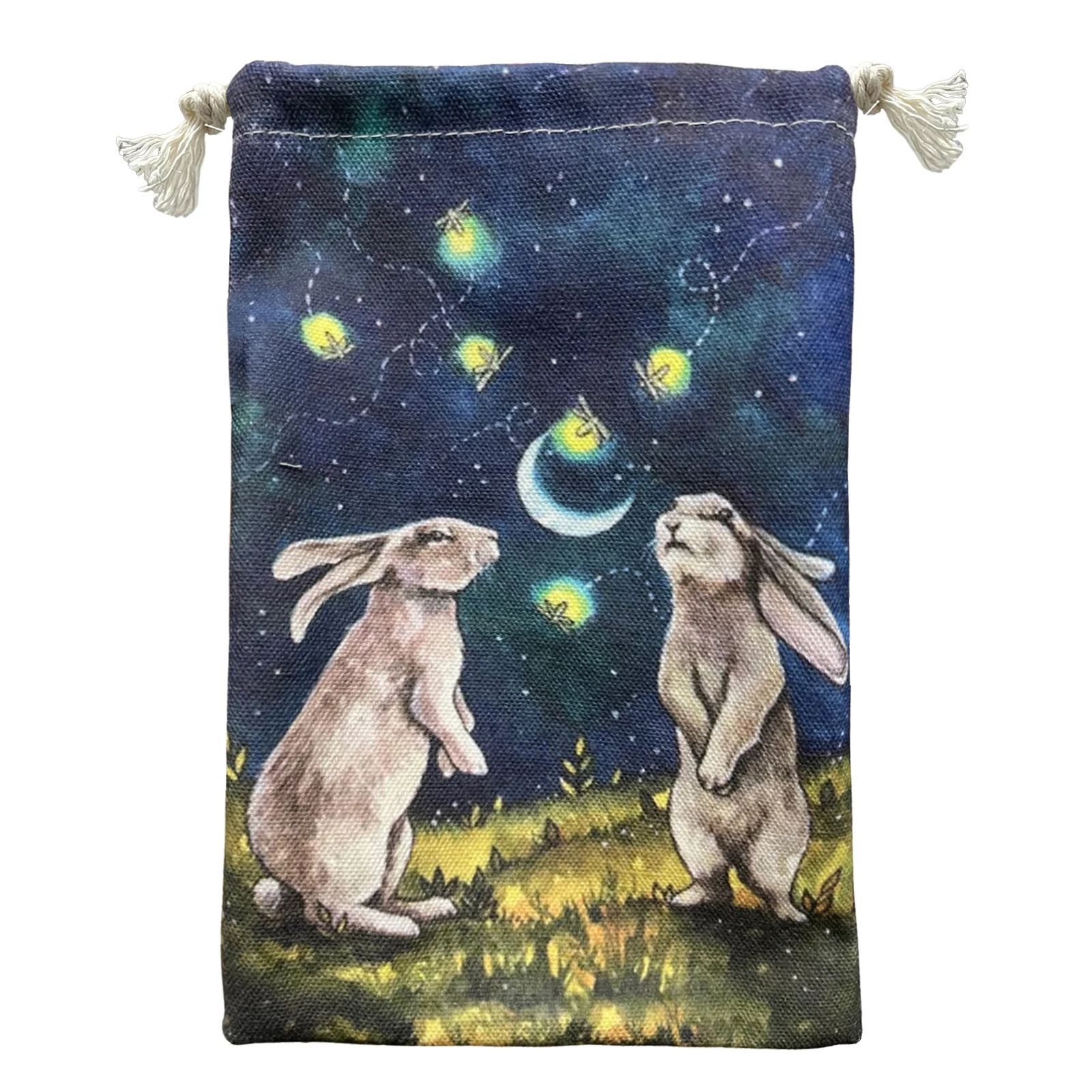 

Velvet Moon Rabbit Tarots Oracle Cards Storage Bag Drawstring Tarot Bag Witch Divination Accessories Jewelry Dice Bag