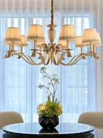 american simple copper chandelier hotel villa living room bedroom restaurant home decorative art atmosphere lamp