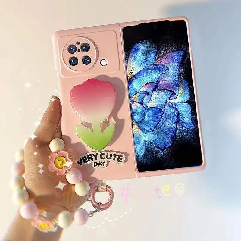 

Складной чехол для Vivo X, чехол для Vivo Xfold V2178a, защитный чехол с цепочкой и кронштейном тюльпана