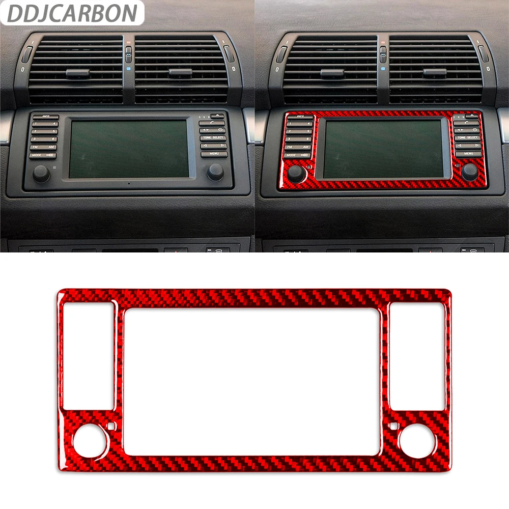 

Carbon Fiber Radio CD Panel Inner Frame Decorative Strips Car Interiors Accessories Decoration Sticker For BMW X5 E53 2000-2006