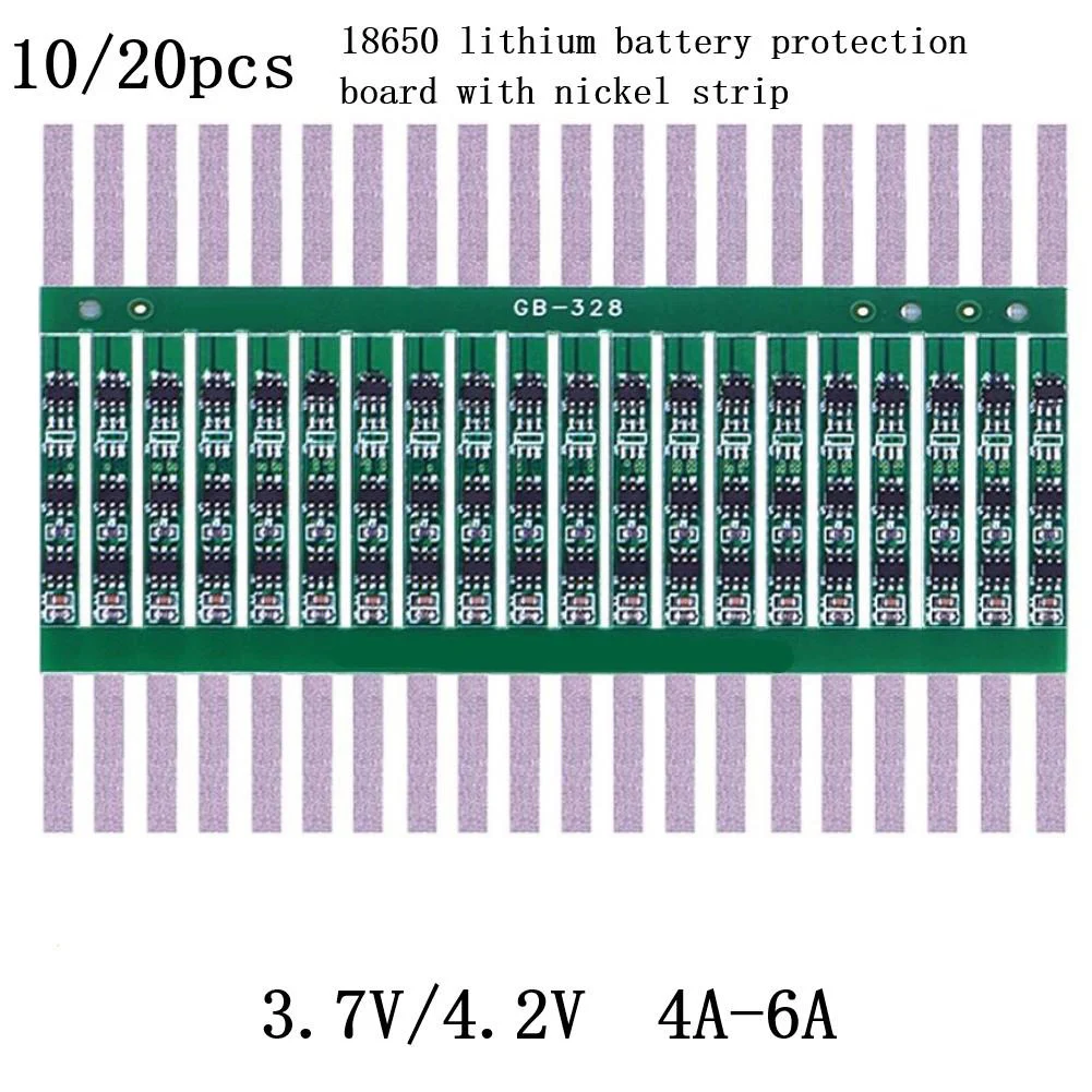 

10/20PCS 2s 4A-6A Protection Board 3.7V/4.2V PCB Protection Board With Nickel Strip Shield With Solder Strips 90mmx4mm
