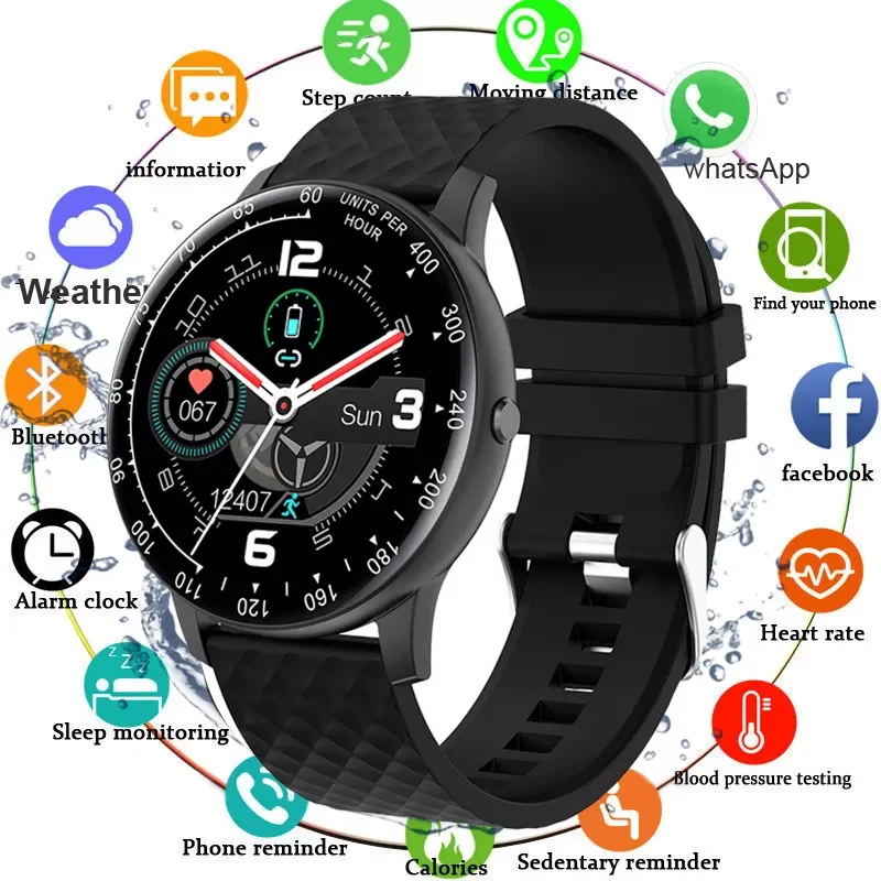 

Умные часы с сенсорным экраном, мужские водонепроницаемые Смарт-часы IP68 С тонометром и фитнес-трекером, женские часы для Android и IOS, 2020
