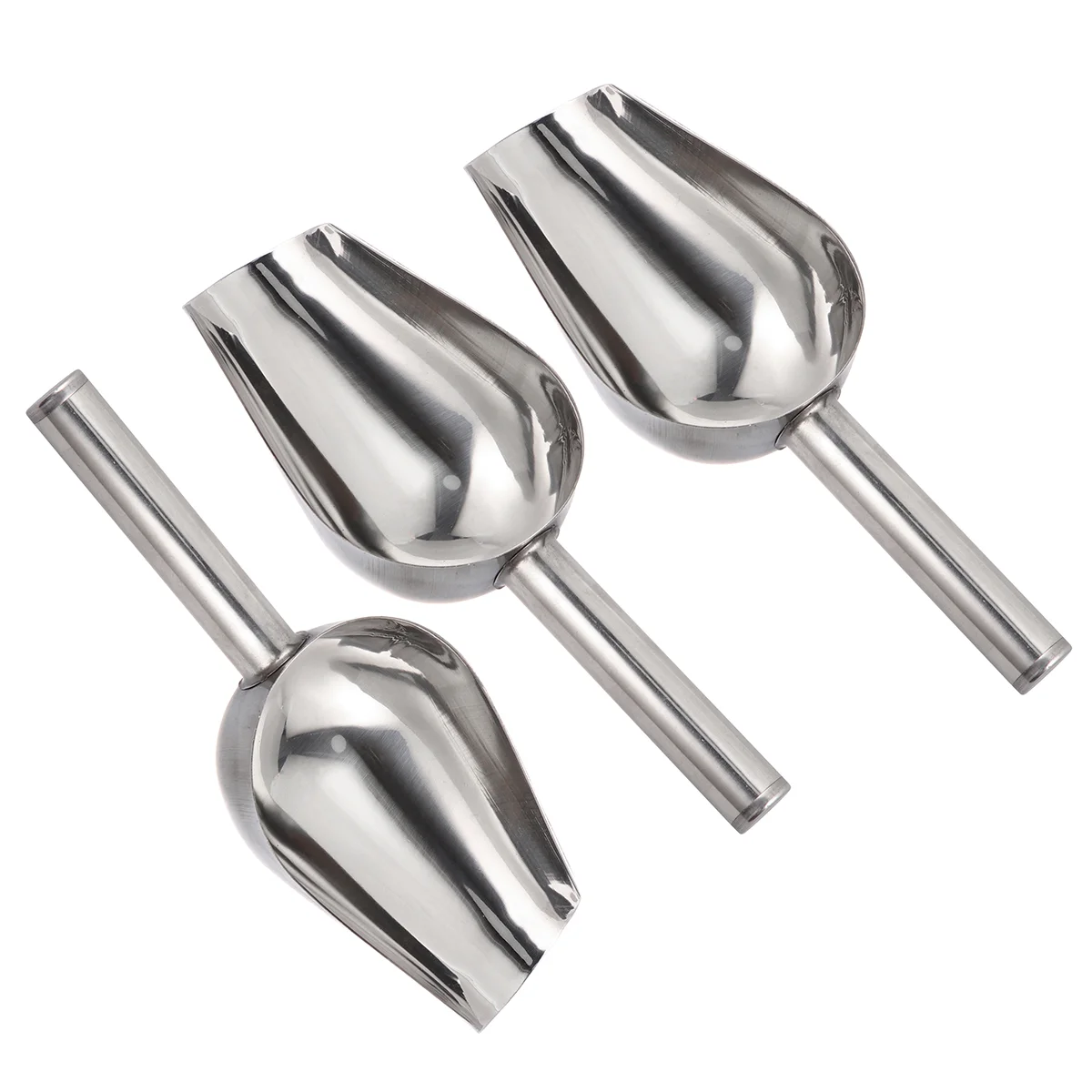 

3pcs Stainless Steel Scoop Metal Scoops for Kitchen Candy Scoop Bath Scoops Utility Scoops for Cube Flour Sugar Coffee Bean