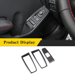 Window Glass Lift Button Decorative Frame Cover Sticker Real Carbon Fiber Car Interior Accessories For New Subaru BRZ 2022