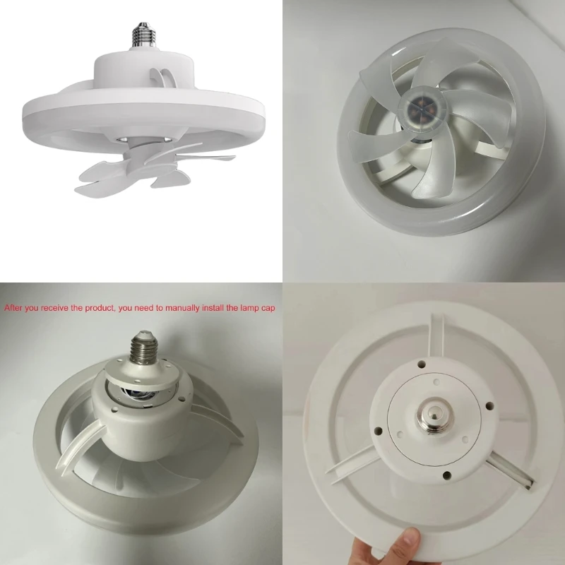 

E27 LED Fan Lamp Ceiling Fan 3-Color Light Adjustable 3000-6500K for Home Office