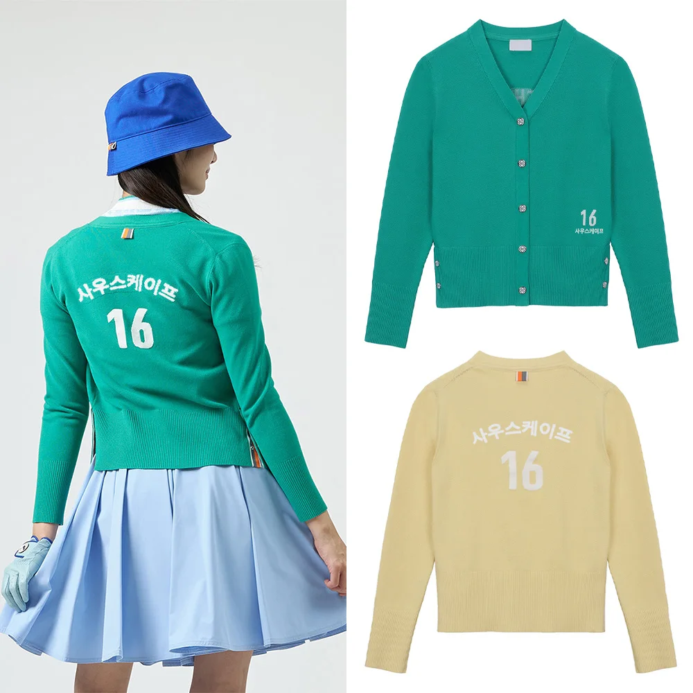

"Release Your Trendy Taste! New Hot-selling Knitted Cardigan for Women! Simple and Versatile Golf V-neck Jacket for Autumn!"