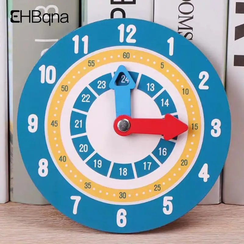 

Montessori Materials Wooden Clock Kids Toys 5.9 inches Time Learning Teaching Aids Toys For Children Life Skills Training Games