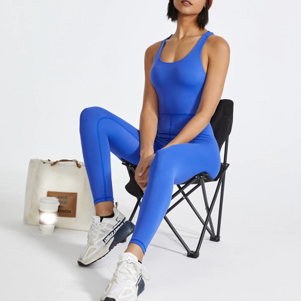 

Yoga Jumpsuit Women 2023 New Sports Fitness Pants Cross Stretch One-piece Clothes with Chest Pad Female Woman Yoga Suit Sets