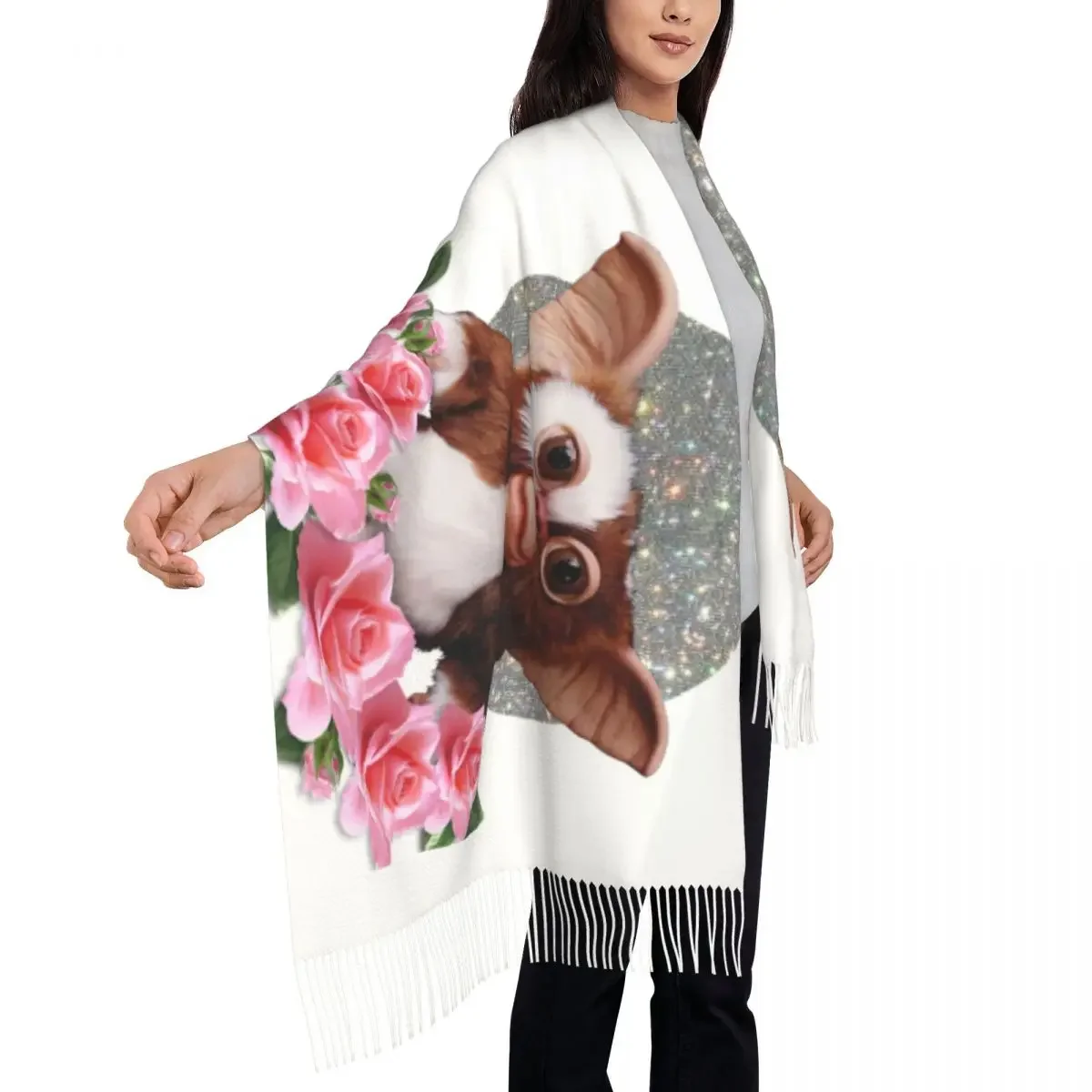 Mogwai Gremlins с цветами искусственная мягкая вещь шали палантины женские зимние шарфы