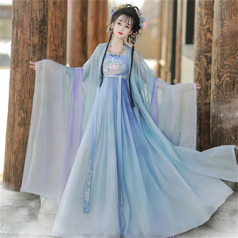 Женский костюм ханьфу в древнем китайском стиле халат принцессы династии Тан