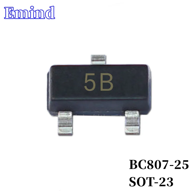500/1000/2000/3000Pcs BC807-25 SMD Transistor SOT-23 Footprint 5B Silkscreen PNP Type 45V/1000mA Bipolar Amplifier Transistor