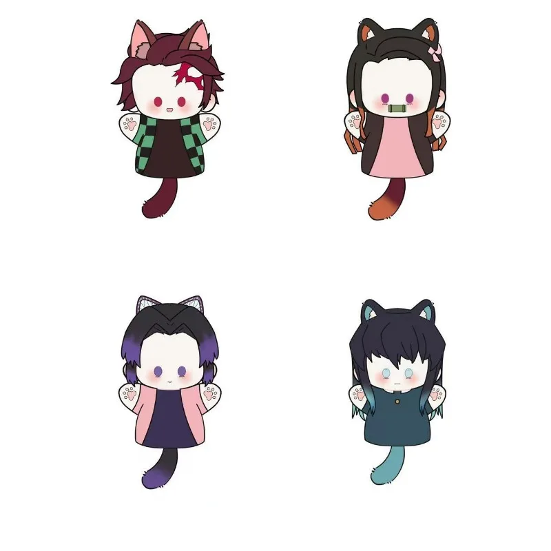 

Anime kimetsu no yaiba Kawaii Cosplay Hand Puppets Tanjirou Muichirou Cartoon Attendent Plush Doll Theater Plushies Party Gift