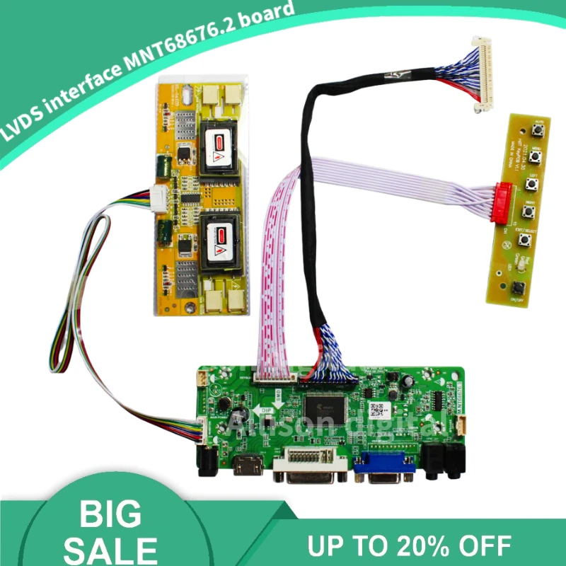 

New M.NT68676 Monitor Board Kit for M190EG02 V0 M190EG02 V1 HDMI+DVI+VGA LCD LED Screen Controller Board Driver