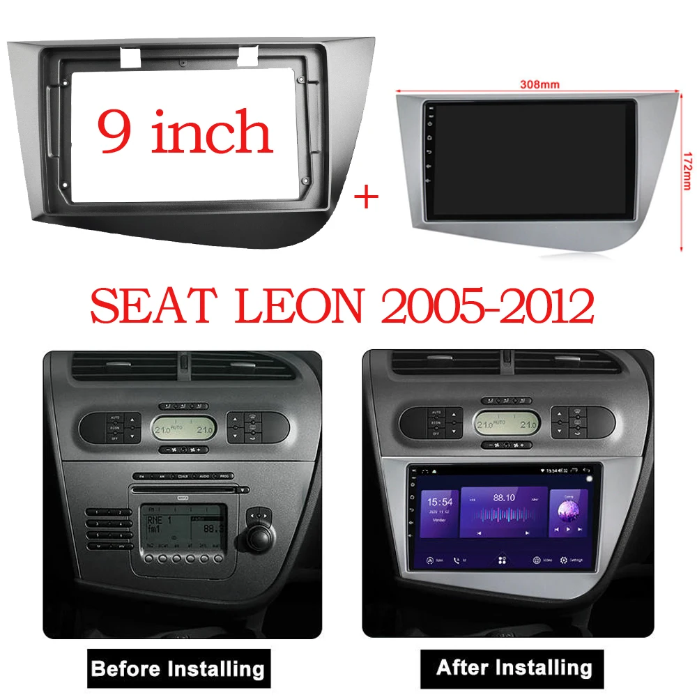 9-дюймовый автомобильный радиоприемник Fascia Для SEAT LEON 2005-2012 монтажный комплект для