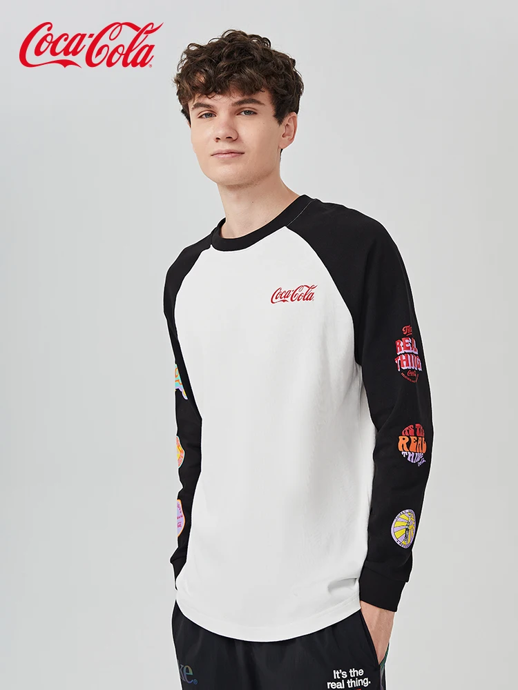 Повседневная хлопковая футболка с длинным рукавом и круглым вырезом | Мужская