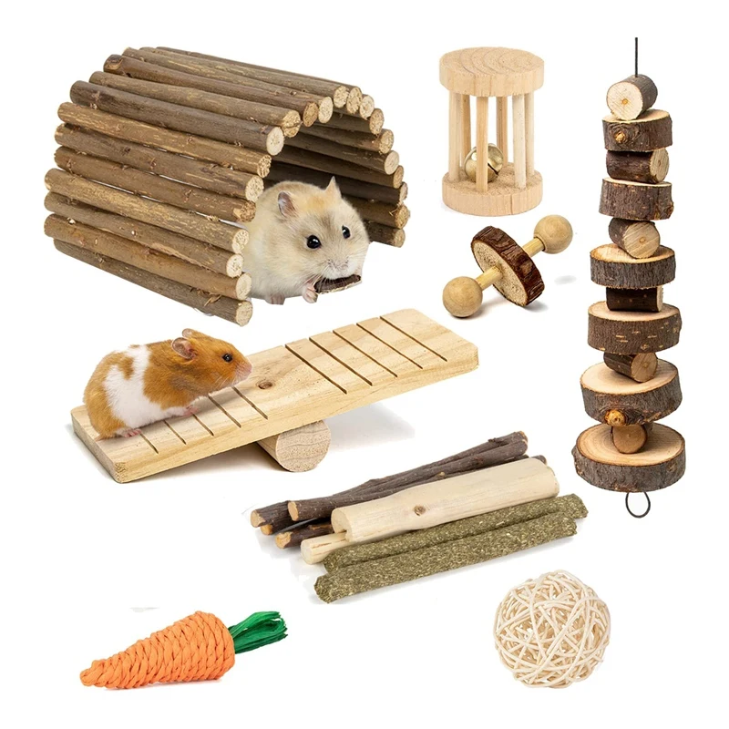 

Игрушки для хомяка, игрушки для морской свиньи, аксессуары для хомяка, Жевательные Зубы, кролик, кролик, крыса, Шиншилла, деревянное хранилищ...