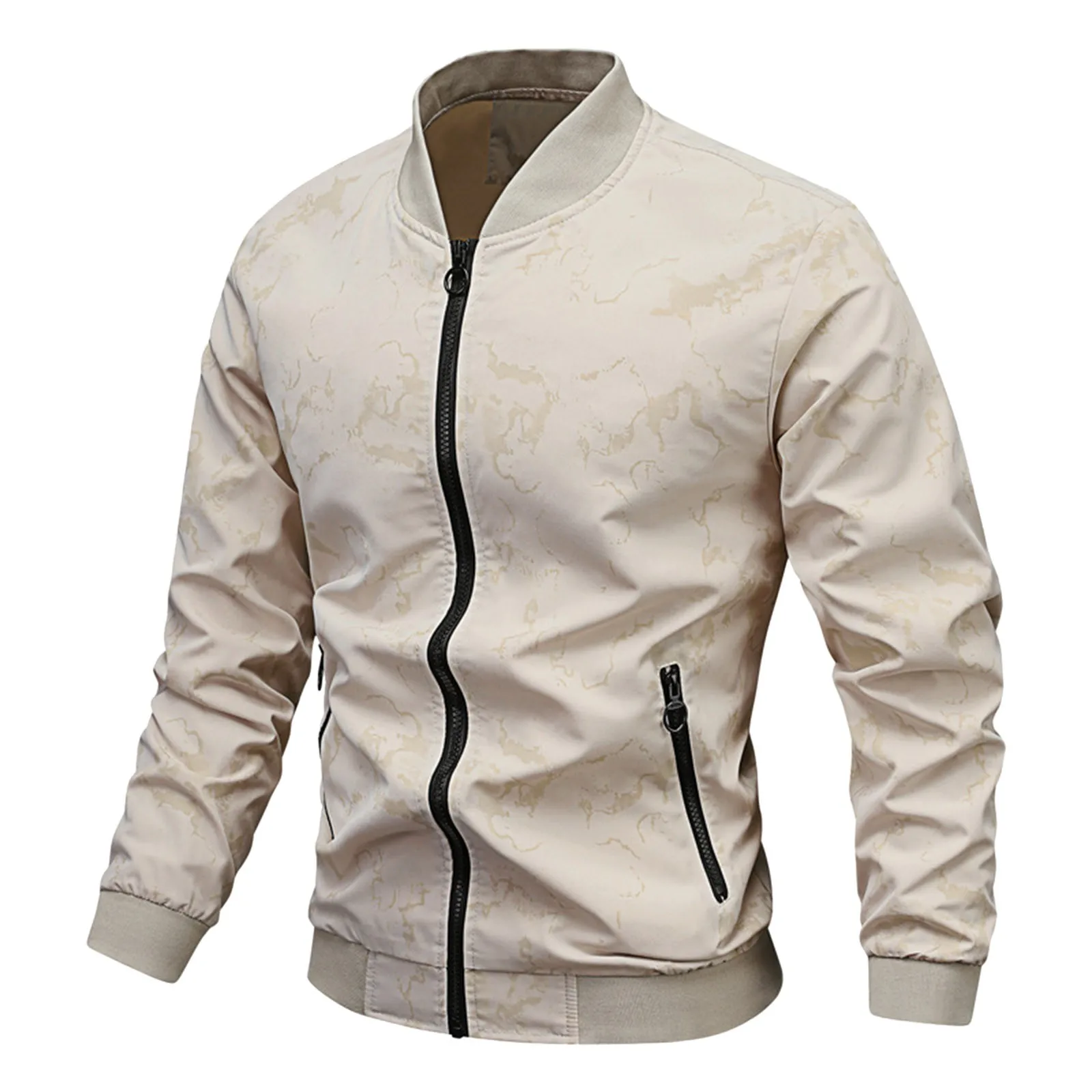 

Однотонная куртка, пальто, мужская верхняя одежда, осенне-зимнее пальто, комбинезон с воротником-стойкой, на молнии, с карманами, повседневное бейсбольное пальто, Chaquetas