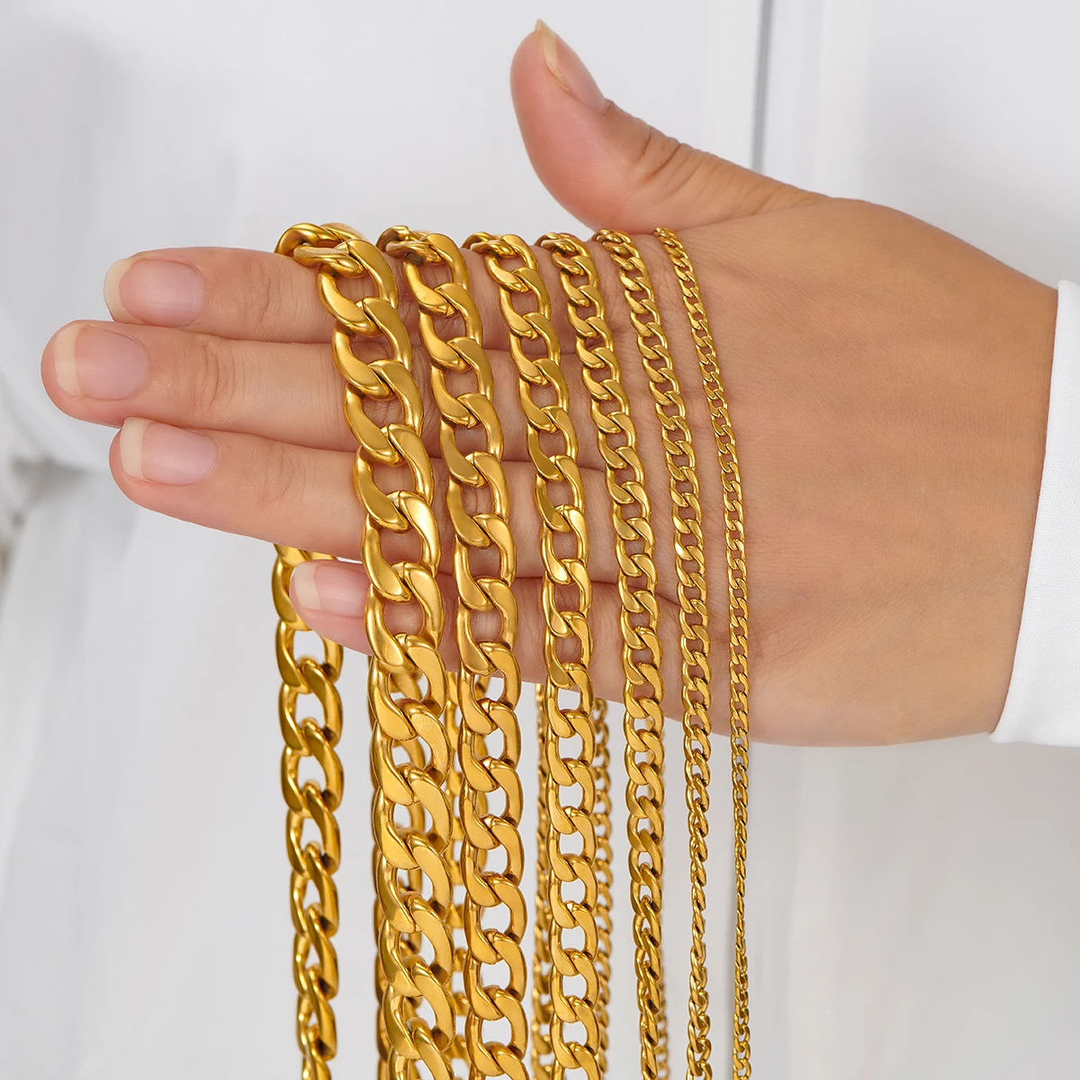 Классическое ожерелье из нержавеющей стали с кубинскими звеньями 3 мм 4 5 6 7 9 11