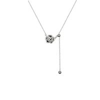 925 sterling silver camellia necklace female summer light luxury niche design high end collarbone chain pendant
