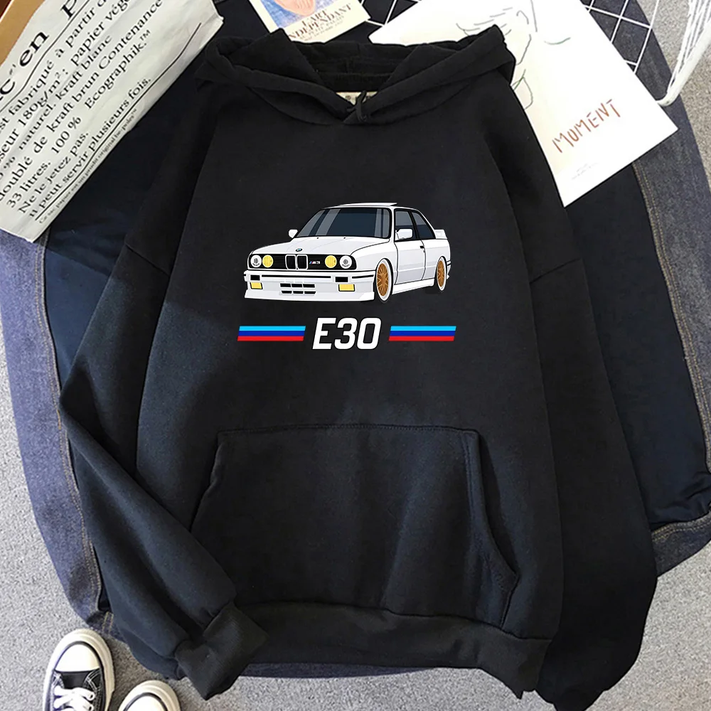 

E30 Car Graphic Hoodies Prevalent Street Male Sweatshirts Autumn Long Sleeve Hooded Pullovers High Quality Fleece Clothing