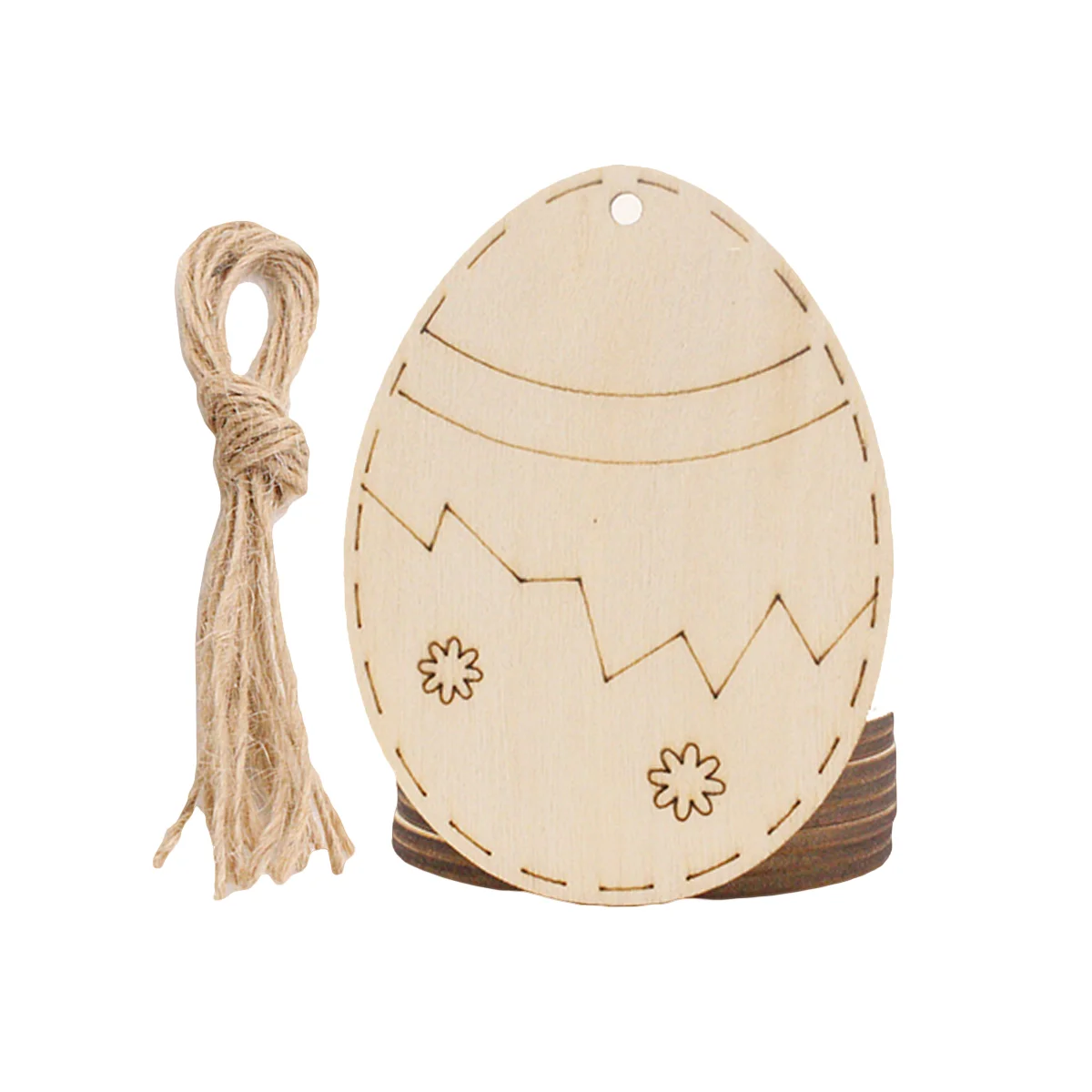 20 Pcs Creative Easter Egg Shape Wooden Hanging Slices Paintable Decorative Pieces DIY Accessories |