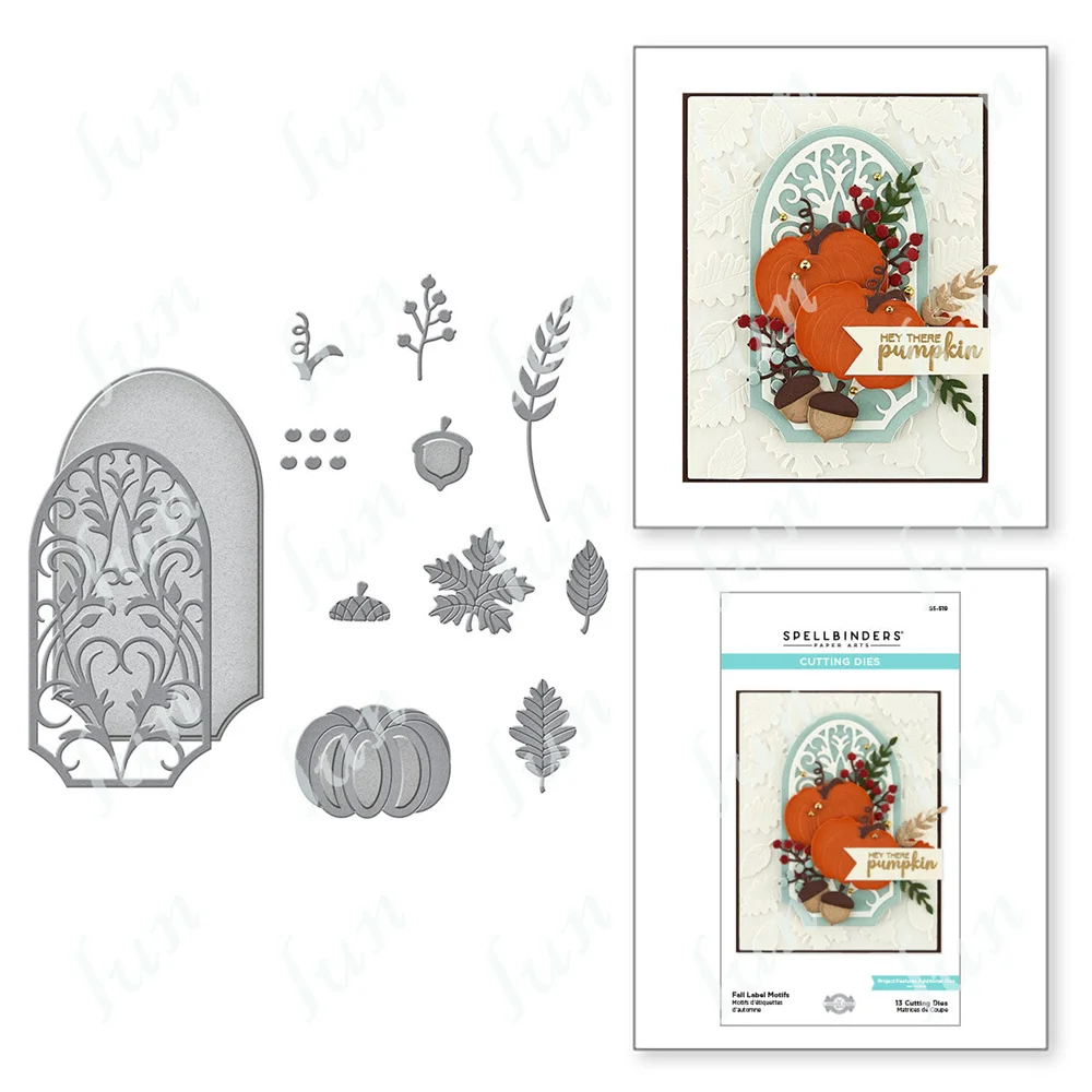 

2022 New Fall Label Motifs Etched Metal Cutting Dies Diy Scrapbooking Photo Album Decorative Embossing Paper Card Crafts Die