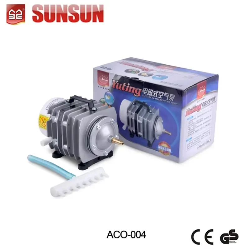 Фото Бесшумный портативный воздушный компрессор SUNSUN ACO-008 безмасляный для аквакультуры и рыбоводства №5