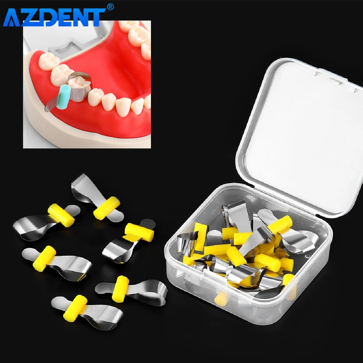 AZDENT Dental Metal Matrices Bands Retainerless Automatrix with Locker Forming Sheet Orthodontic Sectional Contoured