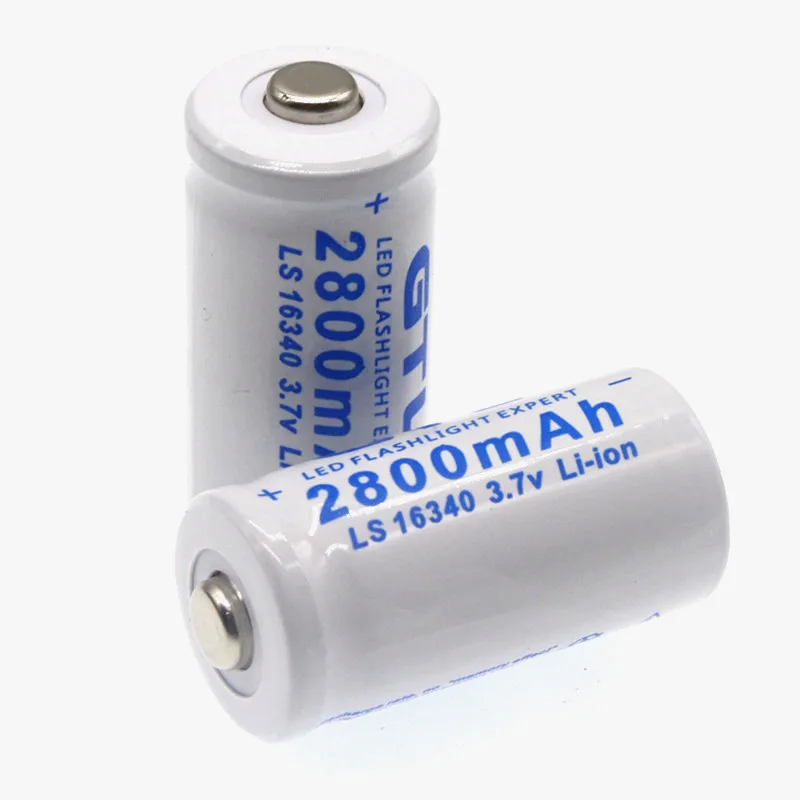 2-20pcs Large Capacity 2800mah Rechargeable 3.7V Li-ion 16340 Batteries CR123A Battery For LED Flashlight For 16340 CR123A Cake