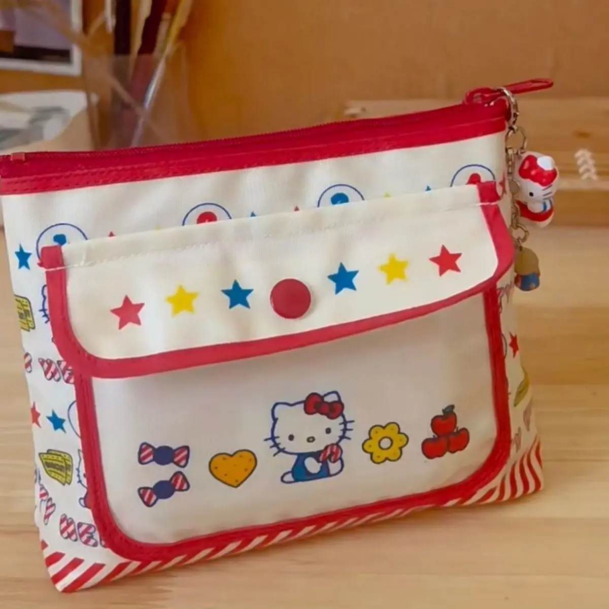 

Sanrio Mid-Ancient Out-of-Print Hellokitty Storage Bag Waterproof Cartoon Cute Cosmetic Bag Wash Bag