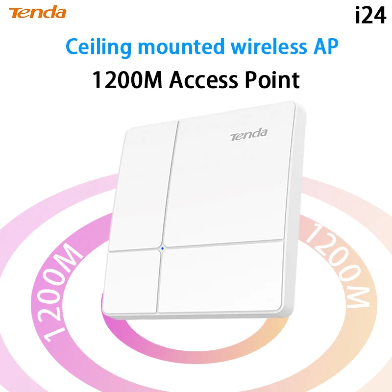 Tenda i24 Wireless AP Gigabit Dual-Band AC1200 Wave 2 Gigabit Access hot Point Wifi Client-AP,up to 300m² Coverage/100 stations