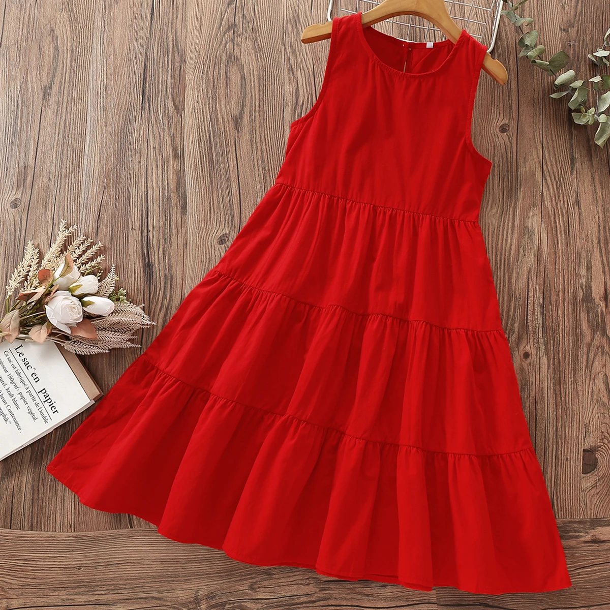 

Cotton Beach Long Dresses for Girls Clothes Sleeveless Summer Kids Party Dress Baby Princess Children Costumes 6 8 9 10 12 Years