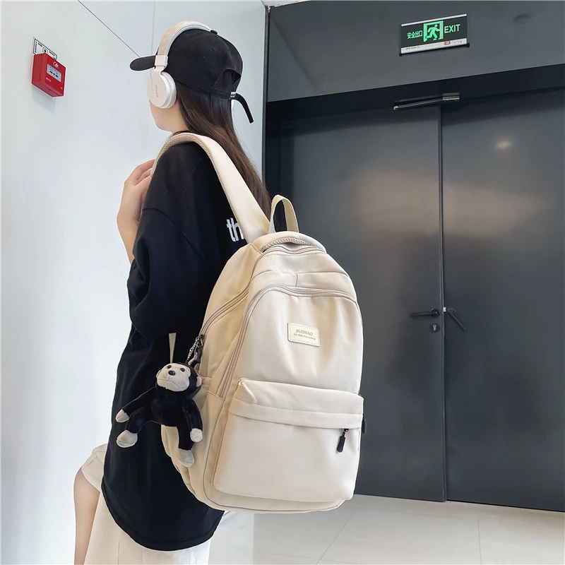 Xiaomi Women's Backpack Solid Color Female Multi-pocket Casual Woman Travel Bag High Quality Schoolbag for Teenage Book Knapsack