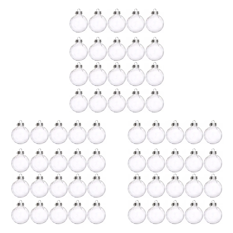 

60X Transparent Christmas Balls Plastic Clear DIY Hanging Ball Bauble Ornaments Christmas Decorations For Home Xmas Tree
